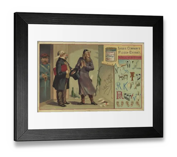 Framed Print : Picture series picture puzzle, Liebig picture Framed Print : Picture series picture puzzle, Liebig picture
