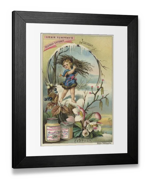 Framed Print : Picture series The months, January and February