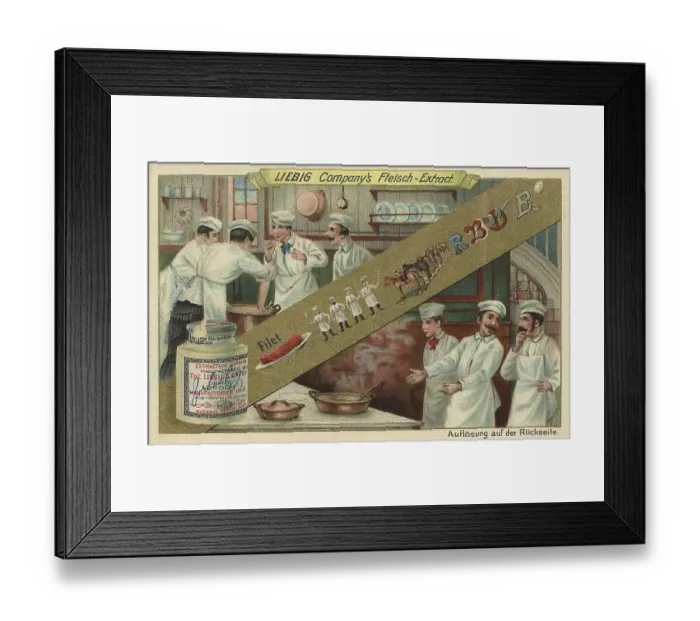 Framed Print : Picture series picture puzzle, many cooks