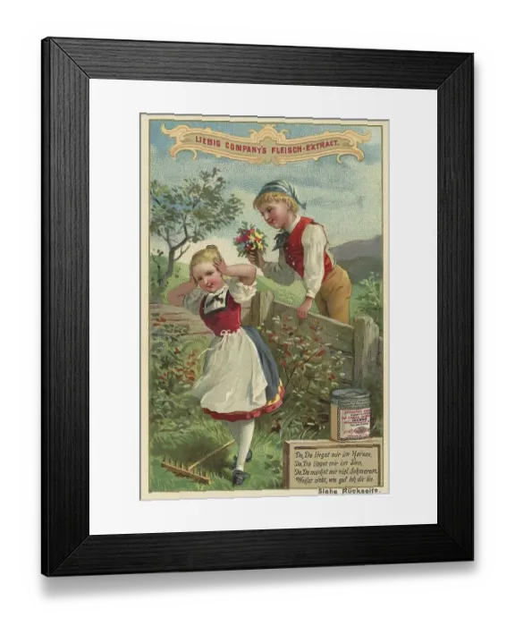 Framed Print : Picture series Children, Boy wants to flirt with the girl Framed Print : Picture series Children, Boy wants to flirt with the girl