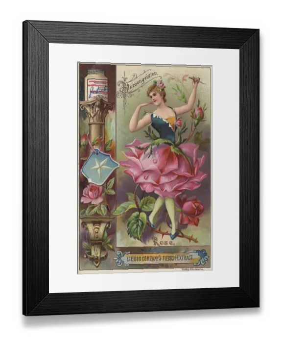 Framed Print : Picture series Flower Spirits, Woman with Rose