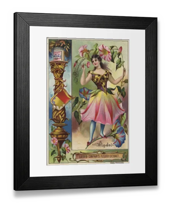 Framed Print : Picture series Flower spirits, Woman with bindweed Framed Print : Picture series Flower spirits, Woman with bindweed