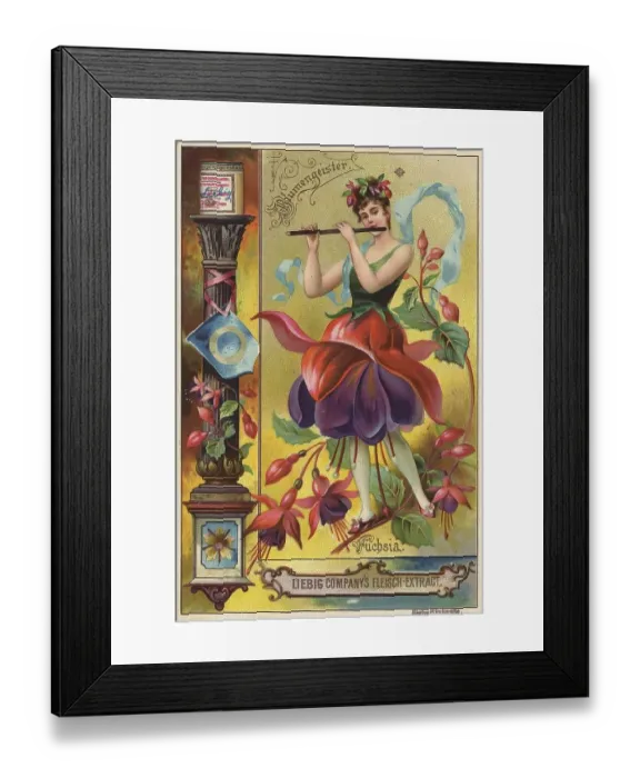 Framed Print : Picture series Flower spirits, Woman with fuchsia