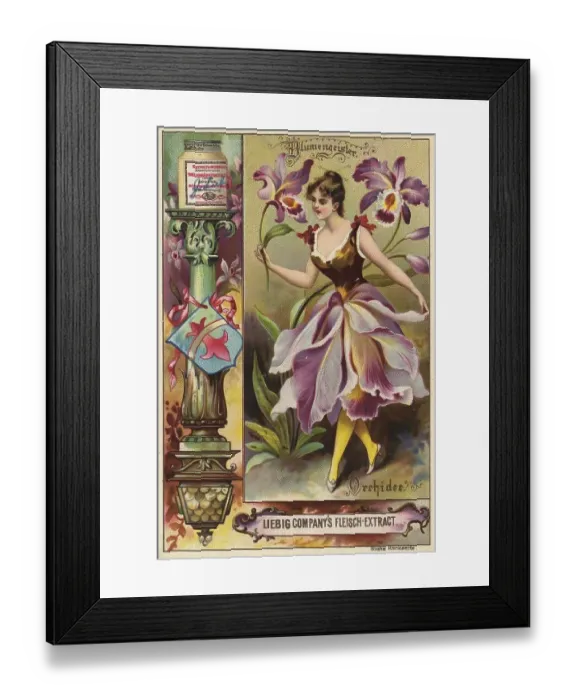 Framed Print : Picture series Flower spirits, woman with orchid