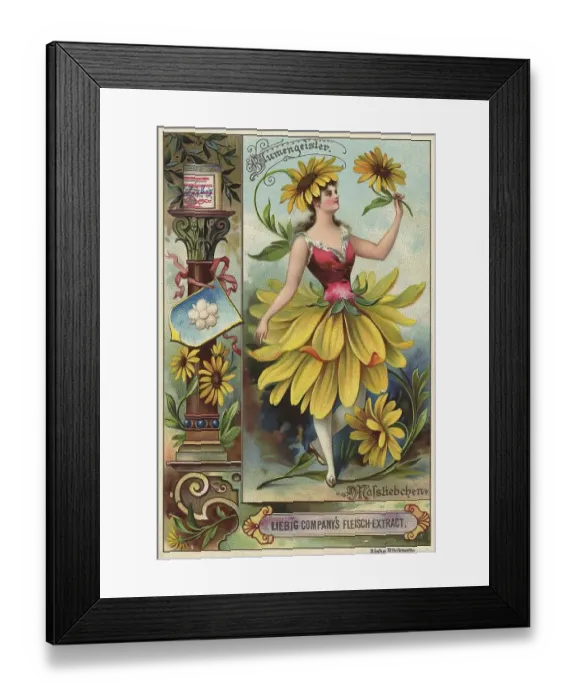 Framed Print : Picture series Flower spirits, Woman with a daisy