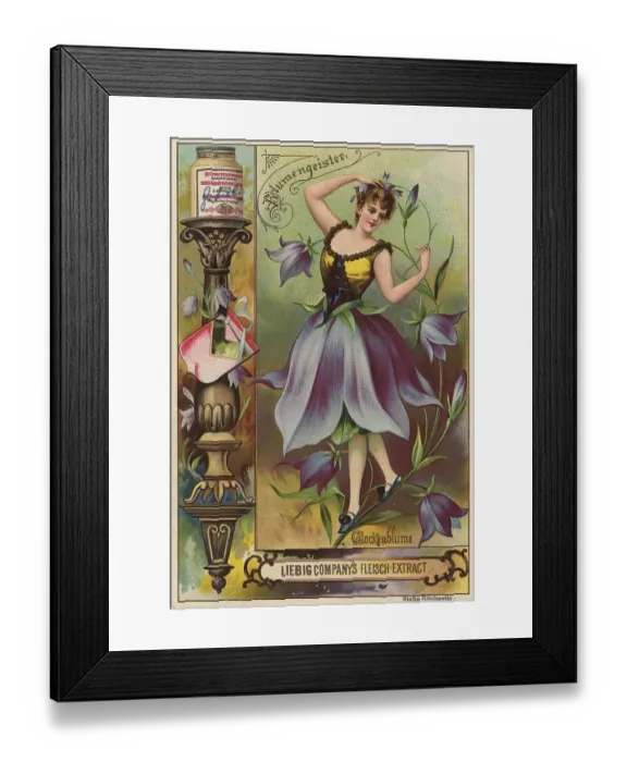 Framed Print : Picture series Flower spirits, woman with bellflower