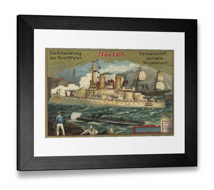 Framed Print : Picture series The development of shipping