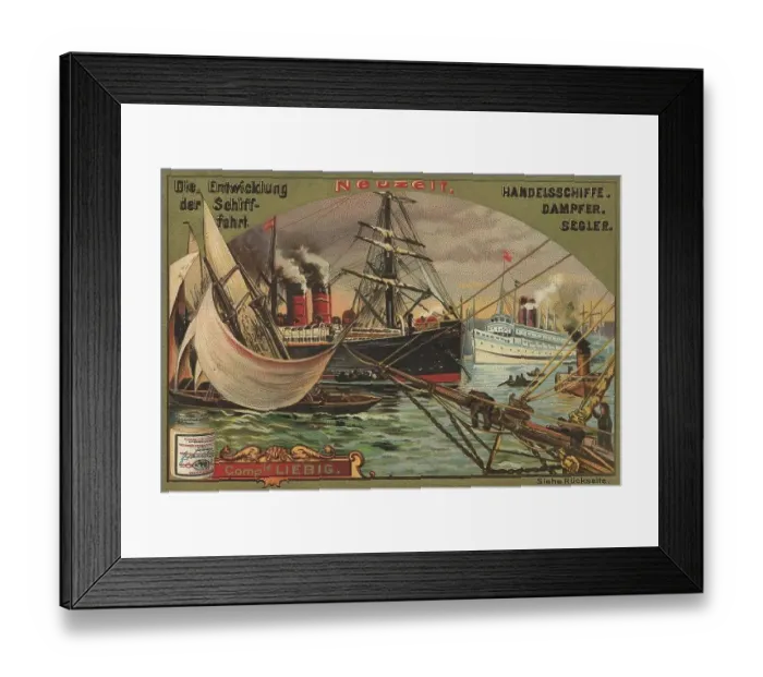 Framed Print : Picture series The development of shipping