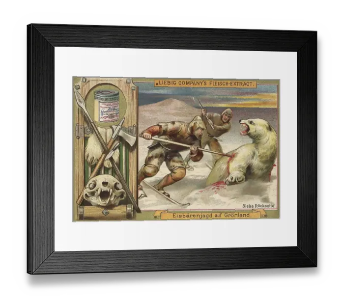 Framed Print : Picture series Hunting, Polar bear hunt in Greenland