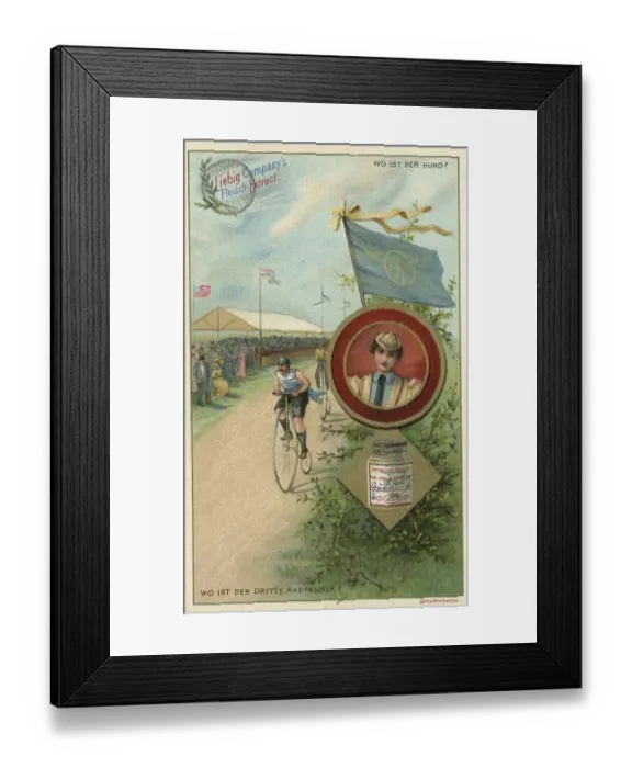 Framed Print : Picture series Riddle, where is the third cyclist