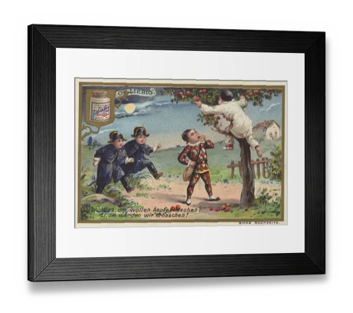 Framed Print : Picture series Children as fruit thieves Framed Print : Picture series Children as fruit thieves