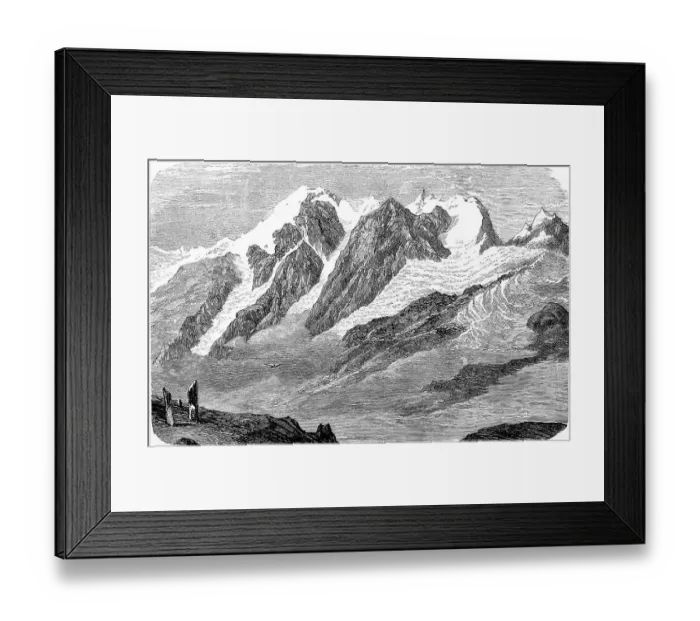 Framed Print : Snow-covered Ortler Alps in South Tyrol with the Ortler