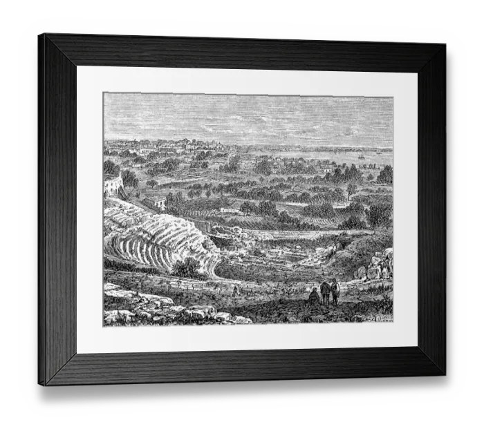 Framed Print : View over the landscape of the historic city of Syracuse