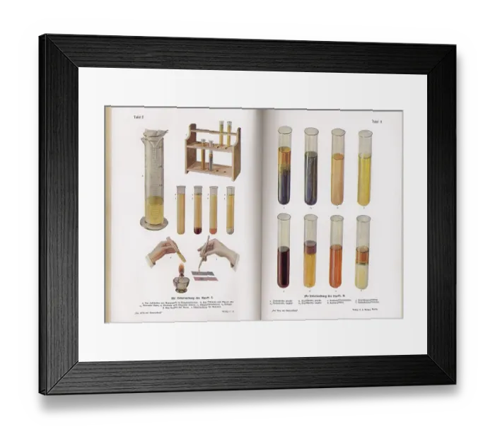 Framed Print : Laboratory analysis of urine, c