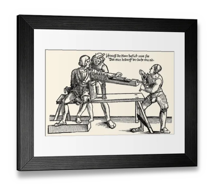 Framed Print : Arm extension on a stretching rack