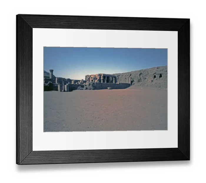 Framed Print : Heavily destroyed birthplace, Mammisi, Horus Temple, Edfu, Nile Valley, Egypt, September 1989, vintage, retro, old, historical, Africa