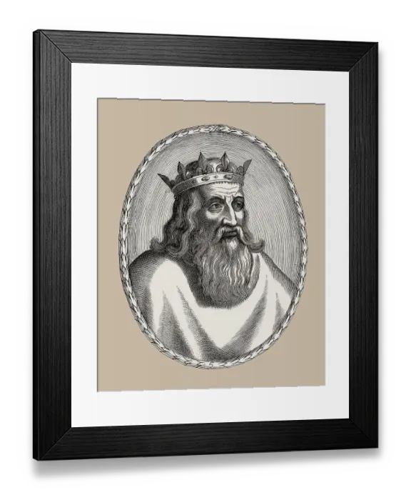 Framed Print : Clovis, Chlodovechus, Chlodwig I. Chlodowech, 466-511, King of the Franks of the Merovingian dynasty, digitally edited