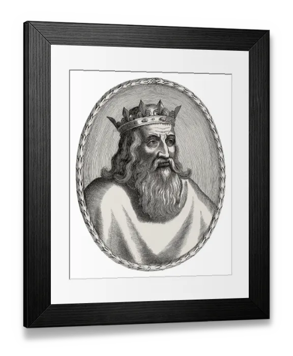 Framed Print : Clovis, Chlodovechus, Chlodwig I. Chlodowech, 466-511, King of the Franks of the Merovingian dynasty, digitally edited