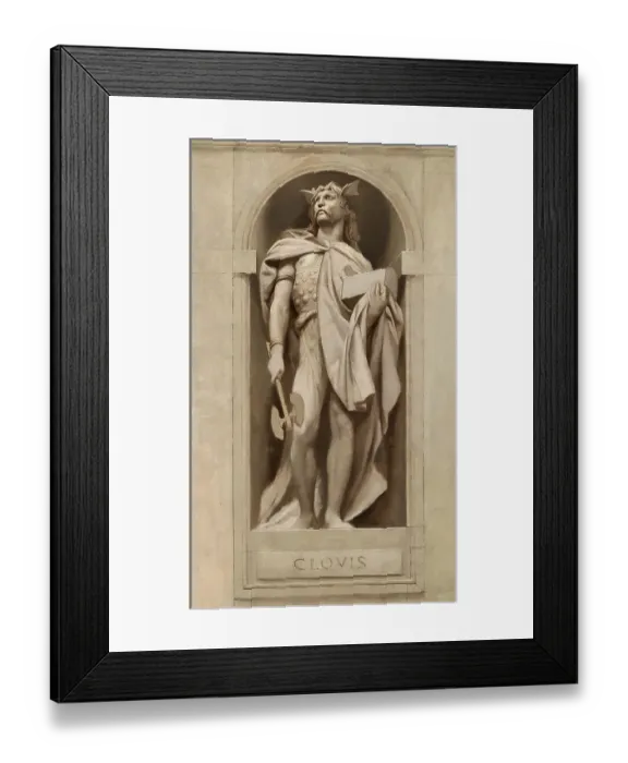 Framed Print : Clovis, Chlodovechus, Chlodwig I. Chlodowech, 466-511, King of the Franks of the Merovingian dynasty, digitally edited