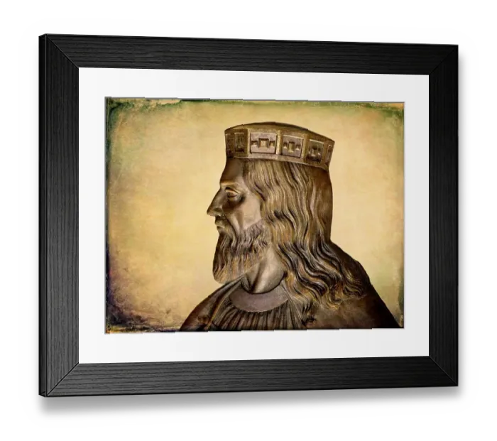Framed Print : Clovis, Chlodovechus, Chlodwig I. Chlodowech, 466-511, King of the Franks, Merovingian dynasty, digitally edited after Caque
