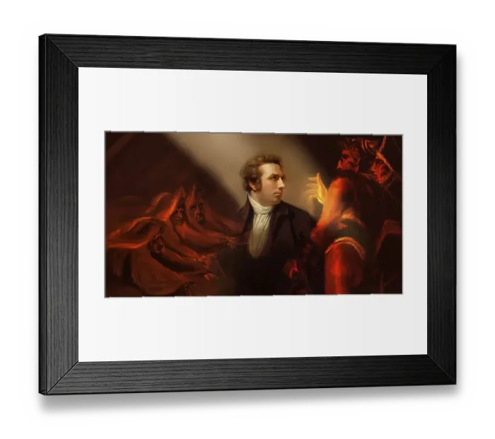Framed Print : Henry Fuseli or Johann Heinrich Fuessli, 1741 - 1825, Swiss painter, draughtsman and writer, digitally edited after Northcote, 1778, Prophecy from the witches, scene from The Tragedy of Macbeth by William Shakespeare