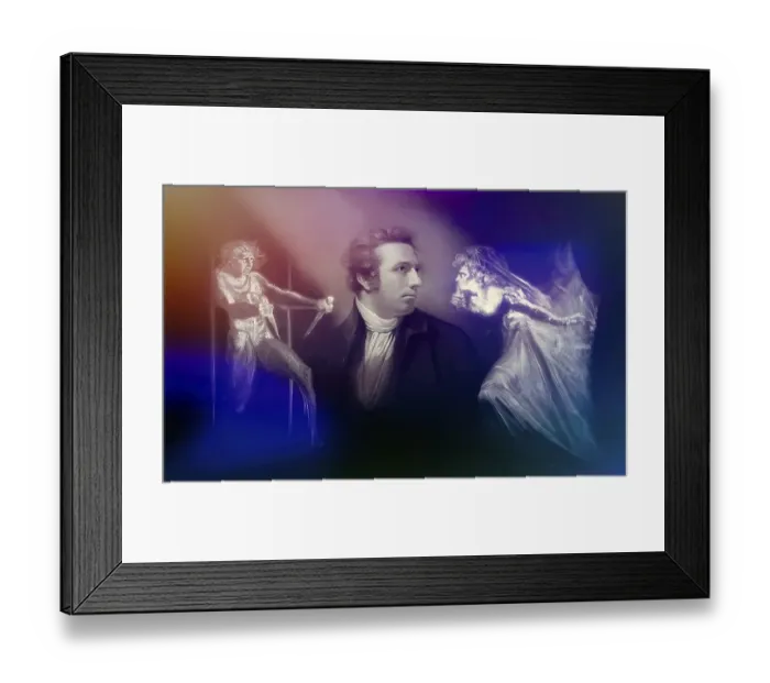 Framed Print : Henry Fuseli or Johann Heinrich Fuessli, 1741 - 1825, Swiss painter, draughtsman and writer, digitally edited after Northcote, 1778, Lady Macbeth Seizing the Daggers, scene from The Tragedy of Macbeth by William Shakespeare