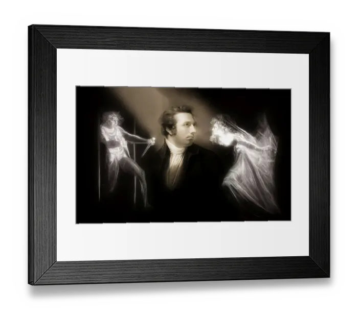 Framed Print : Henry Fuseli or Johann Heinrich Fuessli, 1741 - 1825, Swiss painter, draughtsman and writer, digitally edited after Northcote, 1778, Lady Macbeth Seizing the Daggers, scene from The Tragedy of Macbeth by William Shakespeare