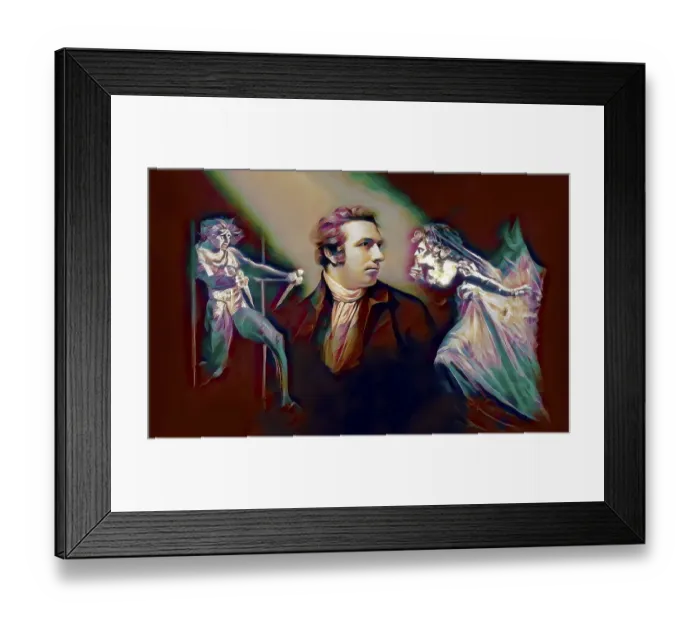 Framed Print : Henry Fuseli or Johann Heinrich Fuessli, 1741 - 1825, Swiss painter, draughtsman and writer, digitally edited after Northcote, 1778, Lady Macbeth Seizing the Daggers, scene from The Tragedy of Macbeth by William Shakespeare