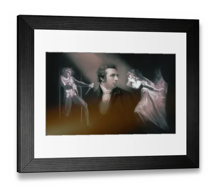 Framed Print : Henry Fuseli or Johann Heinrich Fuessli, 1741 - 1825, Swiss painter, draughtsman and writer, digitally edited after Northcote, 1778, Lady Macbeth Seizing the Daggers, scene from The Tragedy of Macbeth by William Shakespeare