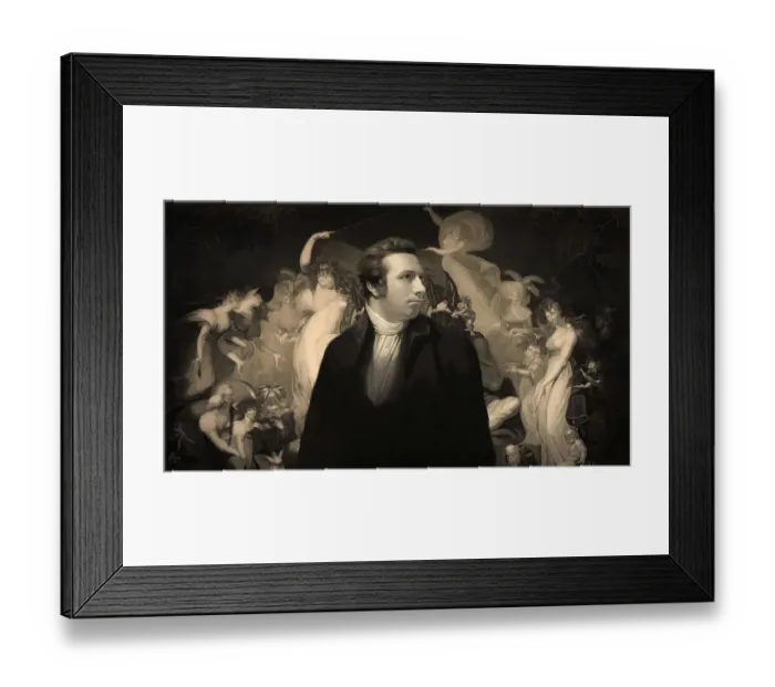 Framed Print : Henry Fuseli or Johann Heinrich Fuessli, 1741 - 1825, Swiss painter, draughtsman and writer, digitally edited after Northcote, 1778, Titania and Bottom, scene from Midsummer Nights Dream, by William Shakespeare