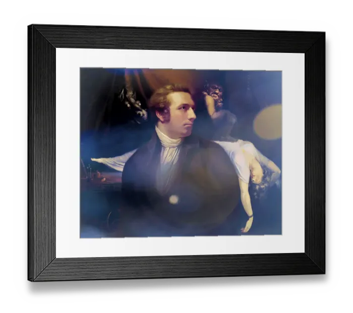 Framed Print : Henry Fuseli or Johann Heinrich Fuessli, 1741 - 1825, Swiss painter, draughtsman and writer, digitally edited after Northcote, 1778, The Nightmare, painting by Fuseli