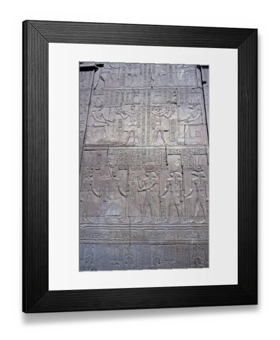 Framed Print : Relief on the processional way, double temple, Kom Ombo, Nile Valley, Egypt, September 1989, vintage, retro, old, historical, Africa