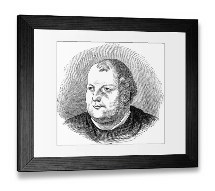 Framed Print : Portrait, Johann von Staupitz, Vicar General of the Augustinian Order, court preacher, historical illustration 1883