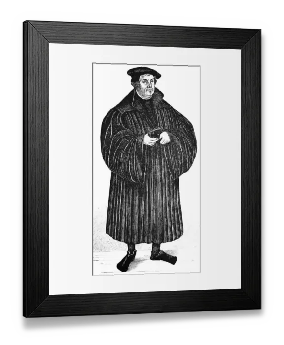 Framed Print : Martin Luther (1483, 1546) Portrait after Lucas Cranach, reformer, Augustinian monk, Bible translator, Renaissance, fixed gaze, historical illustration 1883 Framed Print : Martin Luther (1483, 1546) Portrait after Lucas Cranach, reformer, Augustinian monk, Bible translator, Renaissance, fixed gaze, historical illustration 1883