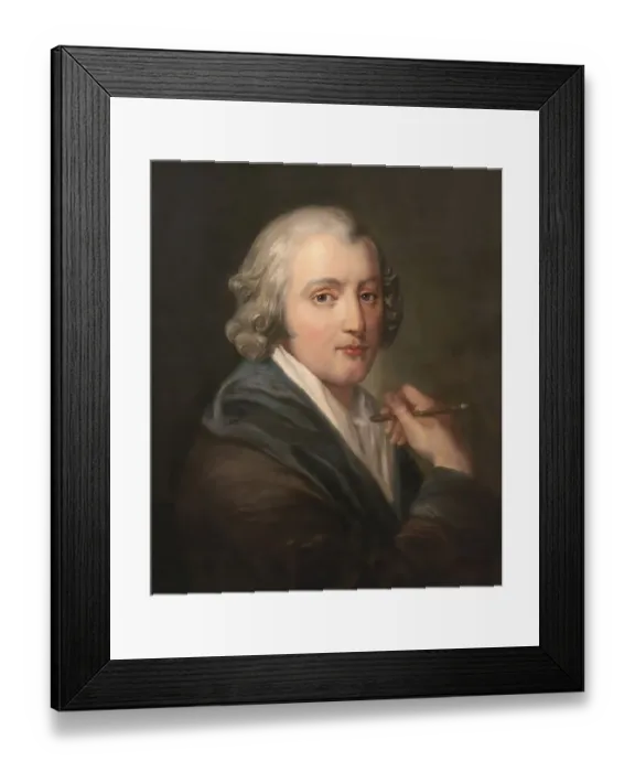 Framed Print : Jean-Baptiste Greuze, 1725 -1805, French painter, digitally edited
