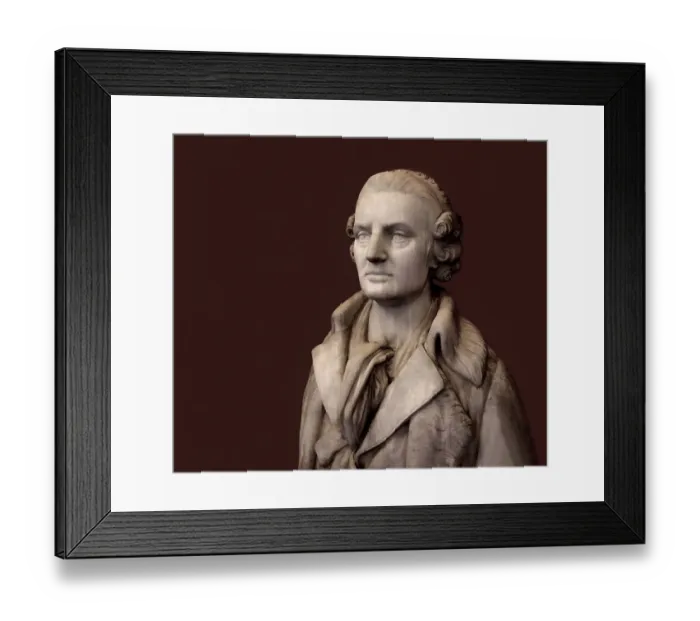 Framed Print : Jean-Baptiste Greuze, 1725 -1805, French painter, digitally edited after a Marble Bust by Symian, 1863