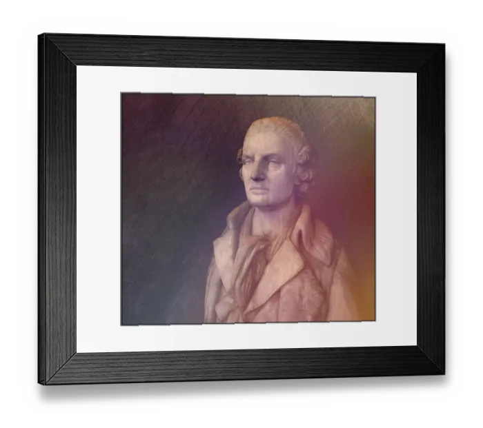 Framed Print : Jean-Baptiste Greuze, 1725 -1805, French painter, digitally edited after a Marble Bust by Symian, 1863