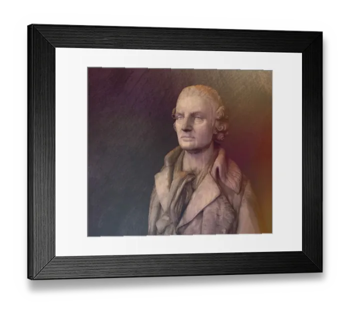 Framed Print : Jean-Baptiste Greuze, 1725 -1805, French painter, digitally edited after a Marble Bust by Symian, 1863