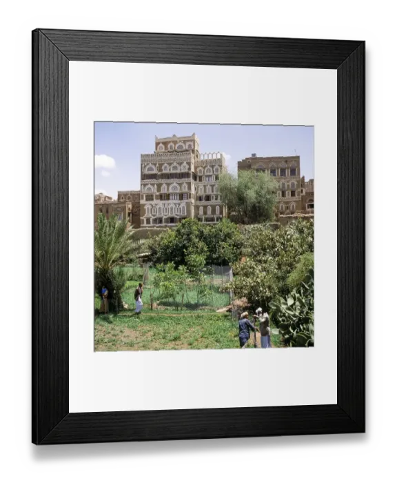 Framed Print : Skyline in the old town of Sanaa, UNESCO World Heritage Site, Yemen, Asia