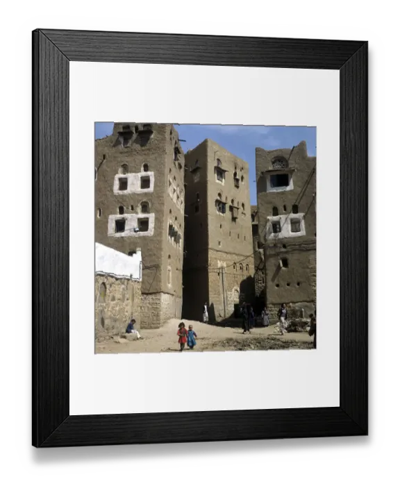 Framed Print : Clay tower blocks in Amran, Yemen, Asia Framed Print : Clay tower blocks in Amran, Yemen, Asia