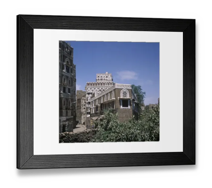 Framed Print : High-rise buildings in the old town of Sanaa, UNESCO World Heritage Site, Yemen, Asia