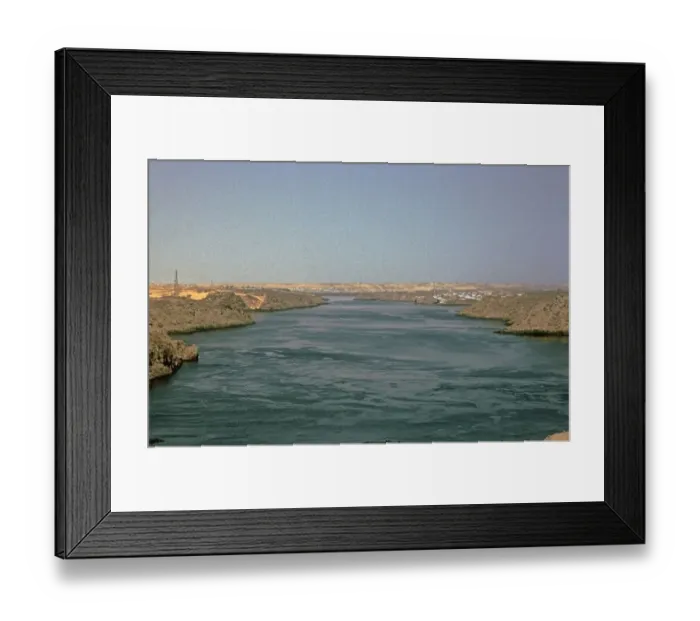 Framed Print : Reservoir, Lake Nasser, Aswan, Nile Valley, Egypt, September 1989, vintage, retro, old, historical, Africa