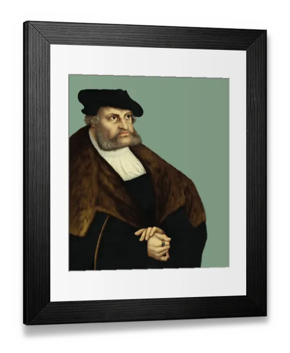 Framed Print : Frederick III or Frederick the Wise, 1463 - 1525, Prince-elector of Saxony, digitally edited after a painting by Lucas Cranach the Elder, Friedrich III. oder Friedrich der Weise, 1463 - 1525, Kurfuerst von Sachsen