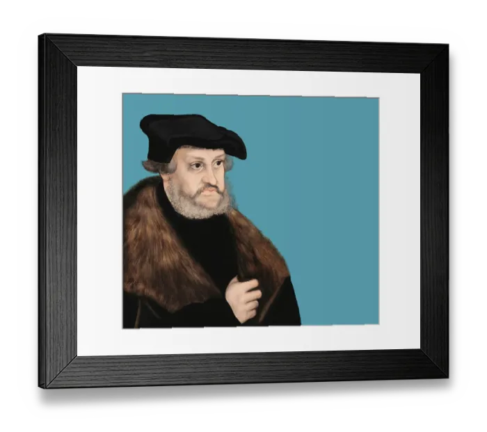 Framed Print : Frederick III or Frederick the Wise, 1463 - 1525, Prince-elector of Saxony, digitally edited after a painting by Lucas Cranach the Elder, Friedrich III. oder Friedrich der Weise, 1463 - 1525, Kurfuerst von Sachsen