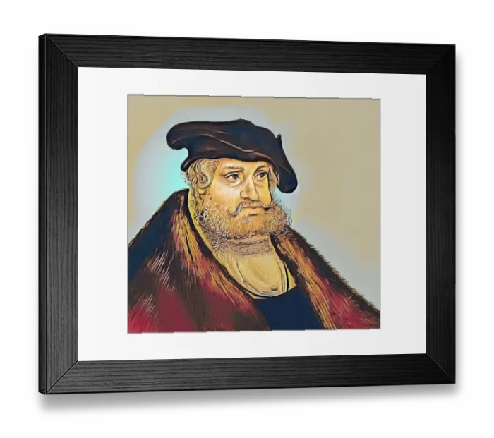 Framed Print : Frederick III or Frederick the Wise, 1463 - 1525, Prince-elector of Saxony, digitally edited after a painting by Lucas Cranach the Elder, Friedrich III. oder Friedrich der Weise, 1463 - 1525, Kurfuerst von Sachsen