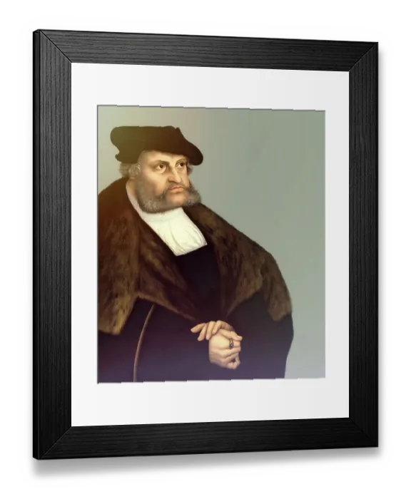 Framed Print : Frederick III or Frederick the Wise, 1463 - 1525, Prince-elector of Saxony, digitally edited after a painting by Lucas Cranach the Elder, Friedrich III. oder Friedrich der Weise, 1463 - 1525, Kurfuerst von Sachsen