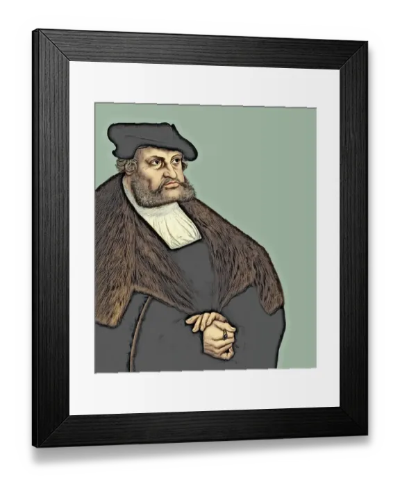 Framed Print : Frederick III or Frederick the Wise, 1463 - 1525, Prince-elector of Saxony, digitally edited after a painting by Lucas Cranach the Elder, Friedrich III. oder Friedrich der Weise, 1463 - 1525, Kurfuerst von Sachsen