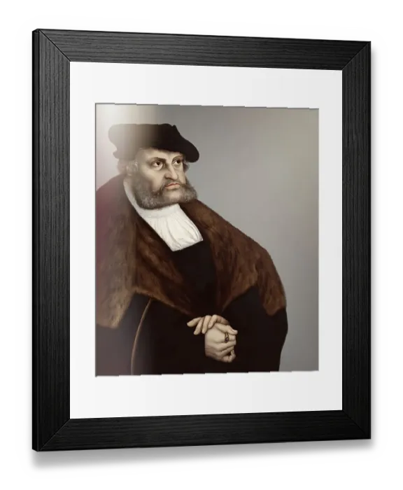 Framed Print : Frederick III or Frederick the Wise, 1463 - 1525, Prince-elector of Saxony, digitally edited after a painting by Lucas Cranach the Elder, Friedrich III. oder Friedrich der Weise, 1463 - 1525, Kurfuerst von Sachsen
