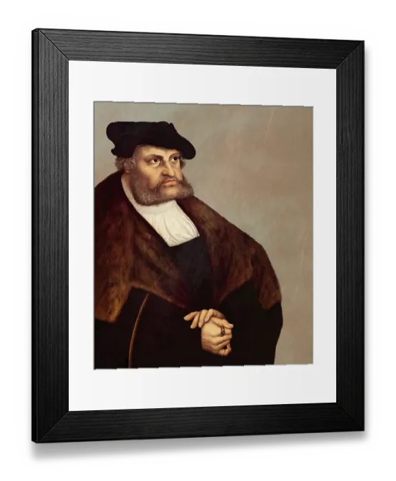 Framed Print : Frederick III or Frederick the Wise, 1463 - 1525, Prince-elector of Saxony, digitally edited after a painting by Lucas Cranach the Elder, Friedrich III. oder Friedrich der Weise, 1463 - 1525, Kurfuerst von Sachsen