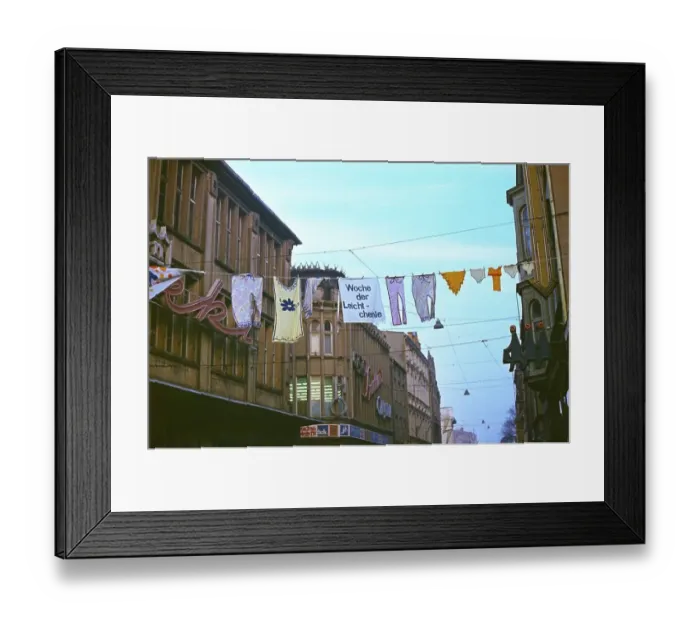 Framed Print : 14 / 06 / 1968 GDR, Rostock district, city of Rostock. Advertisement for the week of light chemistry in Kroepeliner Strasse in the city centre of Rostock: Carsten Milbret kleinespresseteam Rostock, GDR GDR